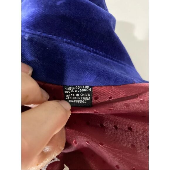 Large, Franky Max unique, unisex blue velour, cross embroidered blazer/jacket. - Picture 10 of 14